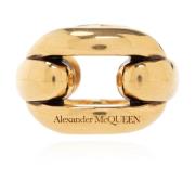 Messing ring Alexander McQueen , Yellow , Dames