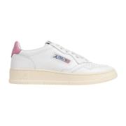 Witte Leren Sneakers met Roze Details Autry , White , Dames