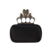 Pre-owned Satin clutches Alexander McQueen Pre-owned , Black , Dames