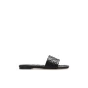 Amy leren slides Bottega Veneta , Black , Dames