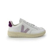 Witte Sneakers met Roze V en Magenta Hiel Veja , White , Dames