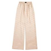 Beige Satin Monogram Pyjamabroek Balenciaga , Beige , Dames