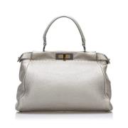 Pre-owned Leather fendi-bags Fendi Vintage , Gray , Dames