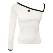 Elegante en sportieve longsleeve T-shirt Courrèges , White , Dames