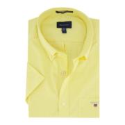 Casual overhemd korte mouw geel Gant , Yellow , Heren