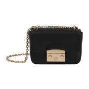 Mini Crossbody met Gestructureerd Ontwerp Furla , Black , Dames