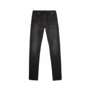 Comfortabele Straight Jeans voor Mannen Diesel , Black , Heren
