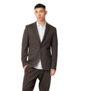 Stretchy Jersey Blazer Clean Cut , Brown , Heren