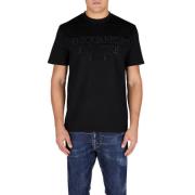 Zwart Katoenen Rhinestone T-Shirt voor Heren Dsquared2 , Black , Heren