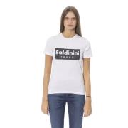 Trendy Witte Katoenen Tops T-Shirt Baldinini , Multicolor , Dames