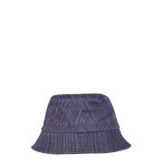 Denim Bucket Hat met Gestikte Klep YMC You Must Create , Blue , Heren