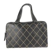 Pre-owned Leather chanel-bags Chanel Vintage , Black , Dames