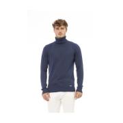 Blauwe Turtleneck Sweater Baldinini , Blue , Heren