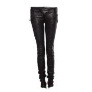 Lederen motorbroek Balmain Pre-owned , Black , Dames