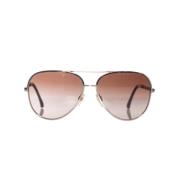 Pre-owned Metal sunglasses Chanel Vintage , Brown , Dames