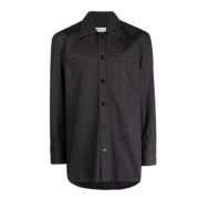 Twisted Cocoon Overshirt Lanvin , Gray , Heren