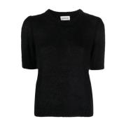 Zwarte Sweaters met Korte Pof Mouwen P.a.r.o.s.h. , Black , Dames