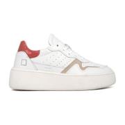 Witte Leren Lage Sneakers D.a.t.e. , White , Dames