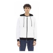 Heren Zip-Through Hoodie Baldinini , White , Heren