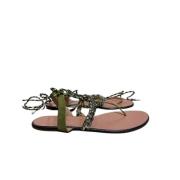 Pre-owned Suede sandals Aquazzura Pre-owned , Green , Dames