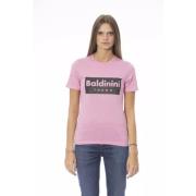 Trendy Roze Katoenen Tops T-Shirt Baldinini , Multicolor , Dames