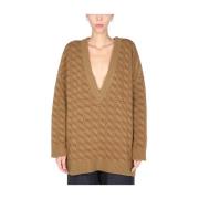 V-neck Knitwear Jejia , Brown , Dames