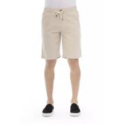 Trendy Beige Katoenen Shorts Baldinini , Beige , Heren