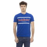 Trendy Blauw Katoenen T-Shirt Baldinini , Blue , Heren