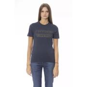 Trendy Blauwe Katoenen Tops T-Shirt Baldinini , Blue , Dames