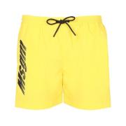 Logo print shorts Msgm , Yellow , Heren