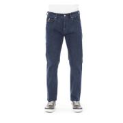 Blauwe Katoenen Slim-Fit Jeans Baldinini , Blue , Heren