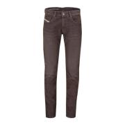 Bruine 5-Pocket Slim Fit Jeans Diesel , Brown , Heren