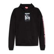 hoodie met logo Diesel , Black , Heren