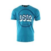 Stijlvolle Blauwe Heren T-shirt Dsquared2 , Blue , Heren