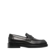 Studded Square-Toe Loafers Versace , Black , Heren