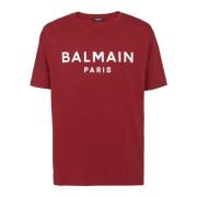 Paris T-shirt Balmain , Red , Heren