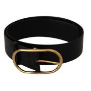 Geëmbosseerde leren Riem met gouden metalen gesp Dolce & Gabbana , Bla...