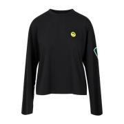 Zwart Ronde-Hals Langemouw T-Shirt met Achterlogo Barrow , Black , Dam...