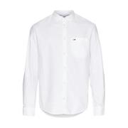 Witte Oxford Overhemd met Borstzak Tommy Hilfiger , White , Heren