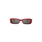 Rechthoekige zonnebril met grijze lenzen Balenciaga , Red , Dames