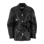 Leather Jackets LOW Classic , Black , Dames