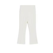 Slim-Fit Wool Crêpe Broek Max Mara , Beige , Dames