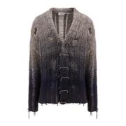 Dégradé Wol en Mohair Cardigan Off White , Gray , Heren