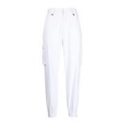 Witte broek met hoge taille en taps toelopende pijpen Ermanno Scervino...