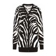 Zwarte Zebra Print Truien met V-Hals en Knoopsluiting Dolce & Gabbana ...