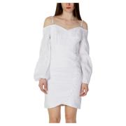 Lente/Zomer Dames Midi Jurk Guess , White , Dames