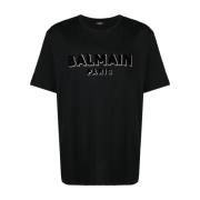 Zwarte T-shirts en Polos van Balmain Balmain , Black , Heren