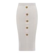 Midi Skirts Balmain , White , Dames