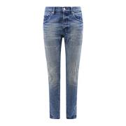 Slim Fit Jeans met Lage Taille Purple Brand , Blue , Heren