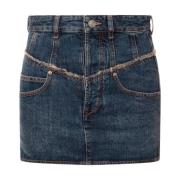 Denim Minirok met Metalen Knopen Isabel Marant , Blue , Dames